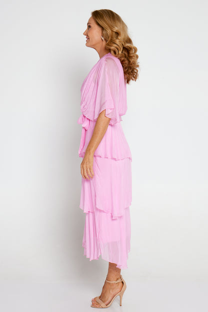 Loira Silk Dress - Candy Pink