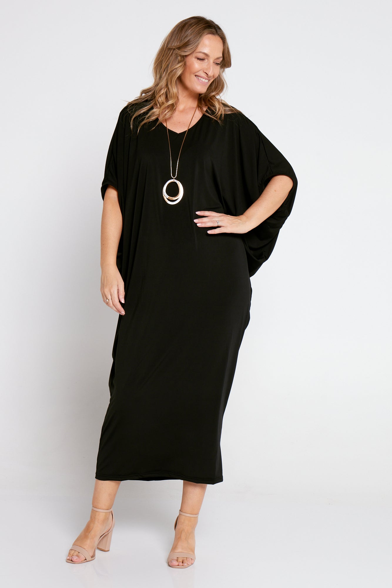 Long Cocoon Dress Black