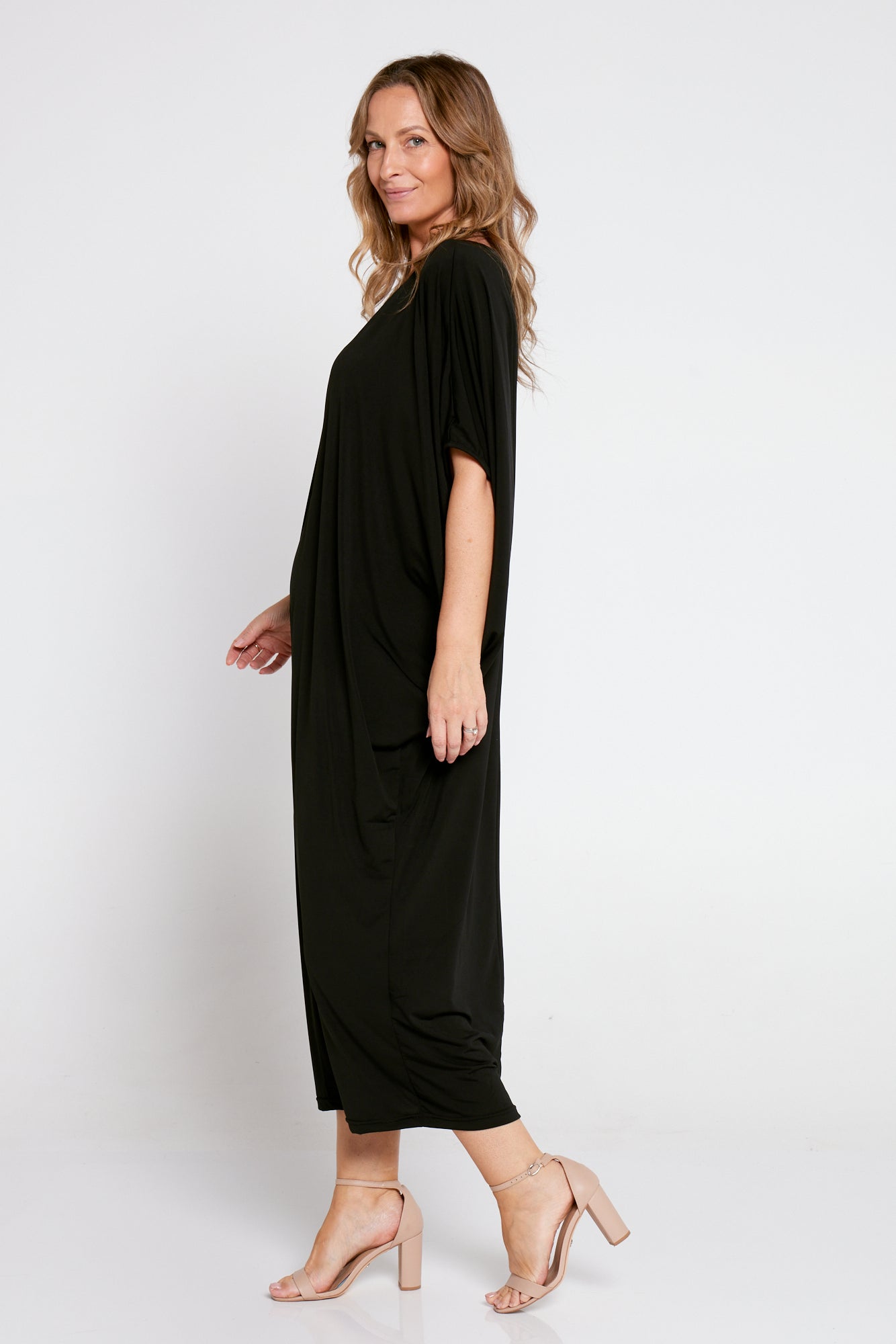 Long Cocoon Dress Black