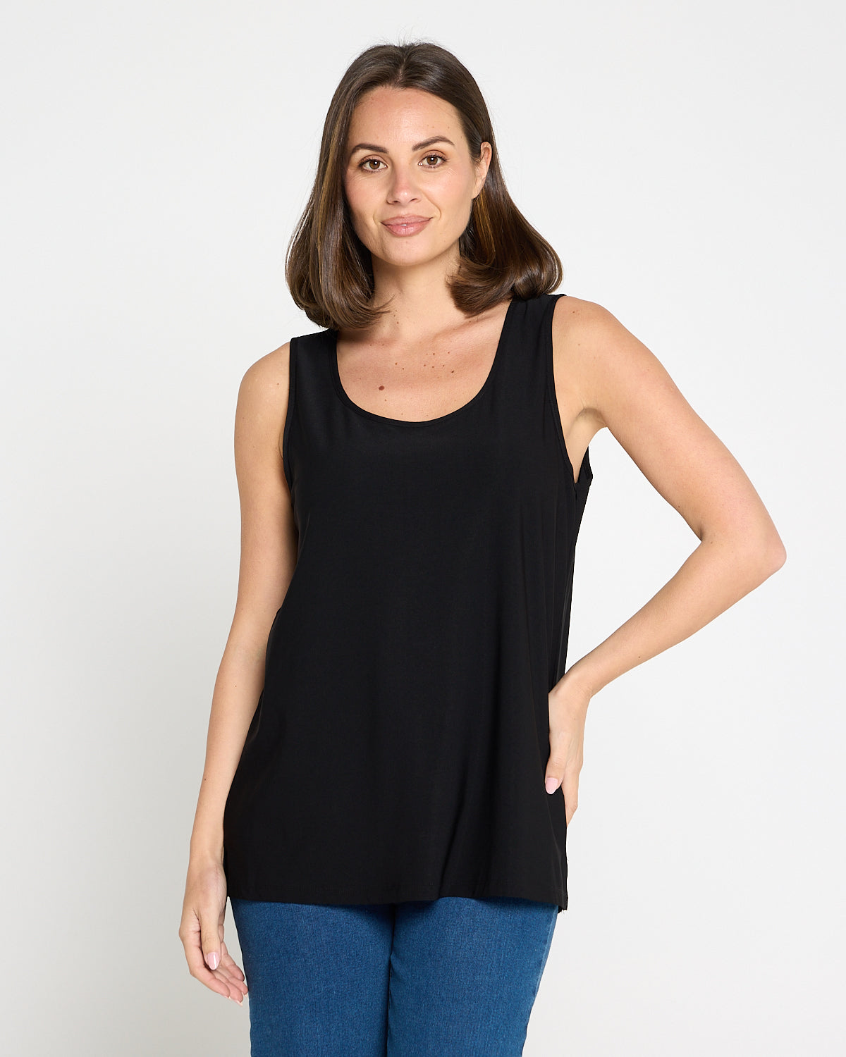 Long Line Tank - Black