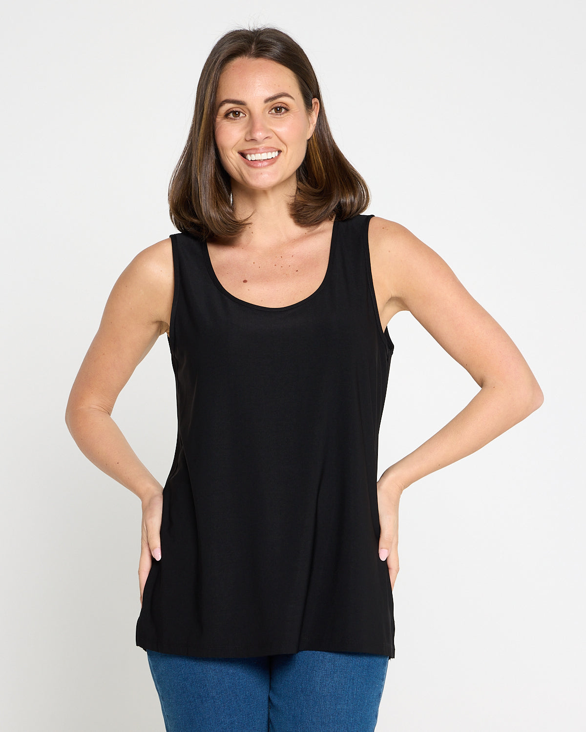 Long Line Tank - Black