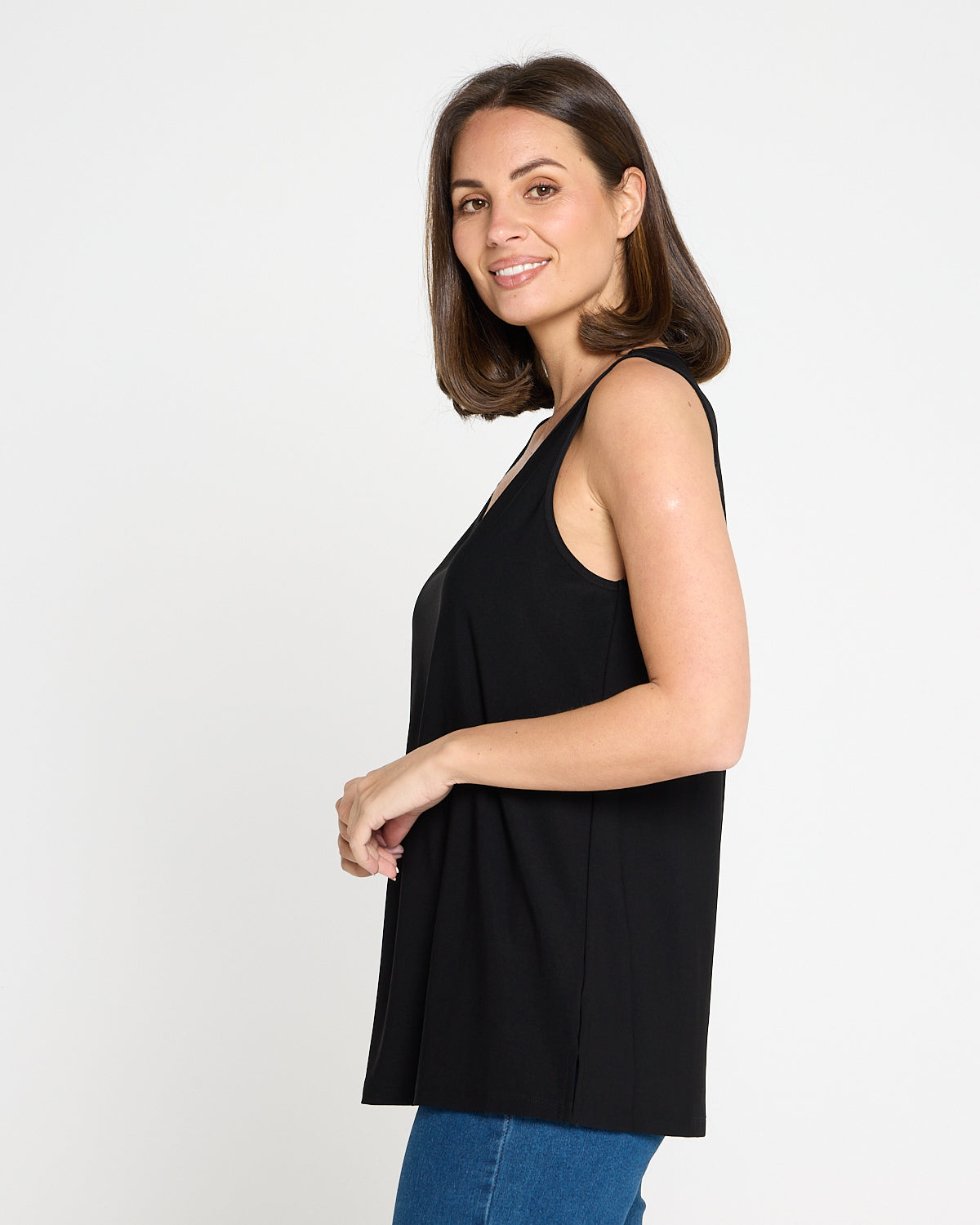 Long Line Tank - Black