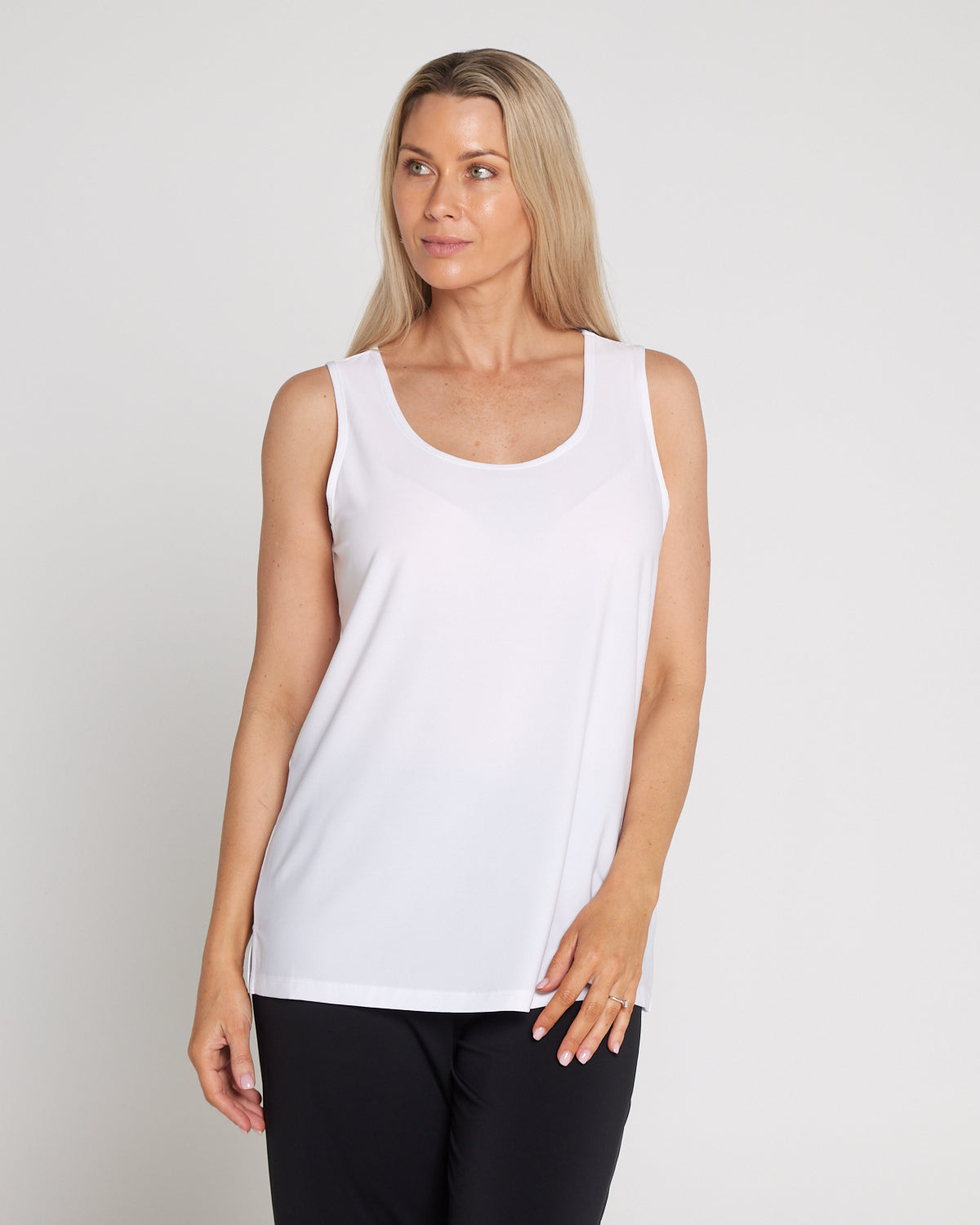 Long Line Tank - White