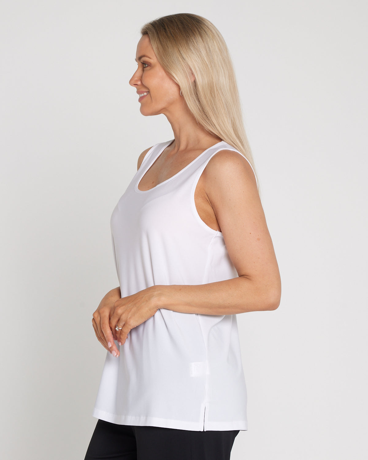 Long Line Tank - White