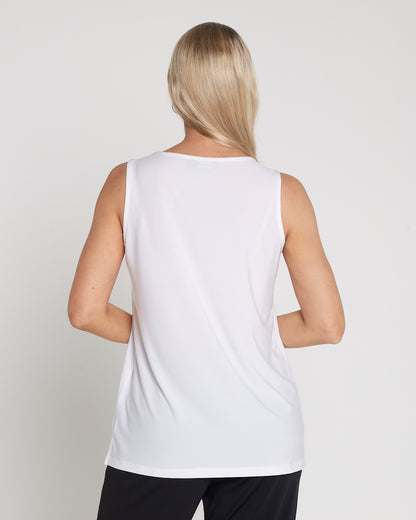 Long Line Tank - White