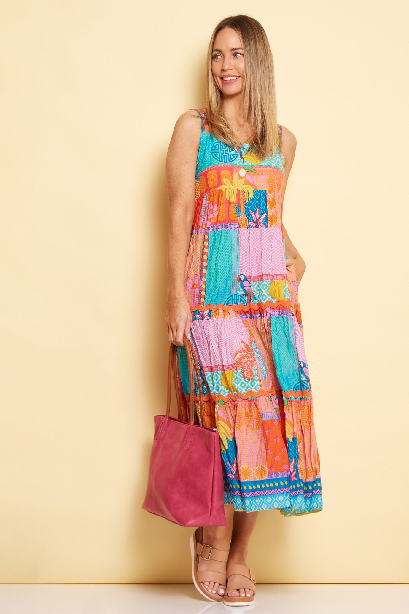 Under the moonlight patchwork maxi dress cheap