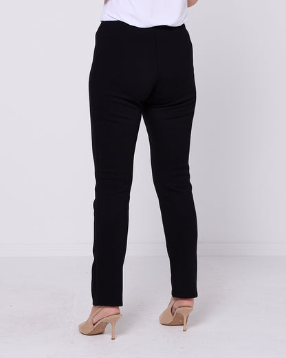 Lux Fleece Ponte Pant - Black