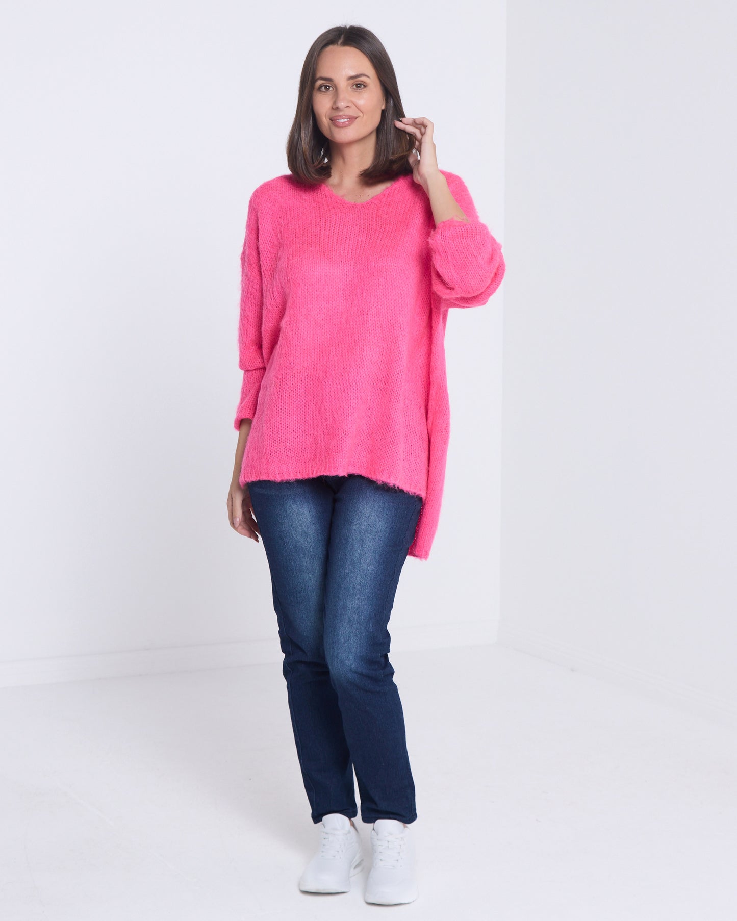 Lyon Relaxed Jumper - Hot Pink