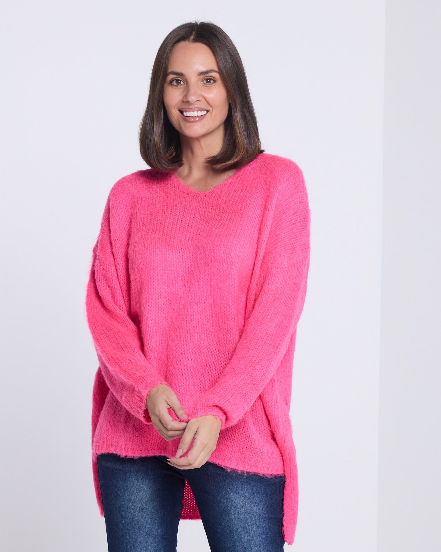 Lyon Relaxed Jumper - Hot Pink