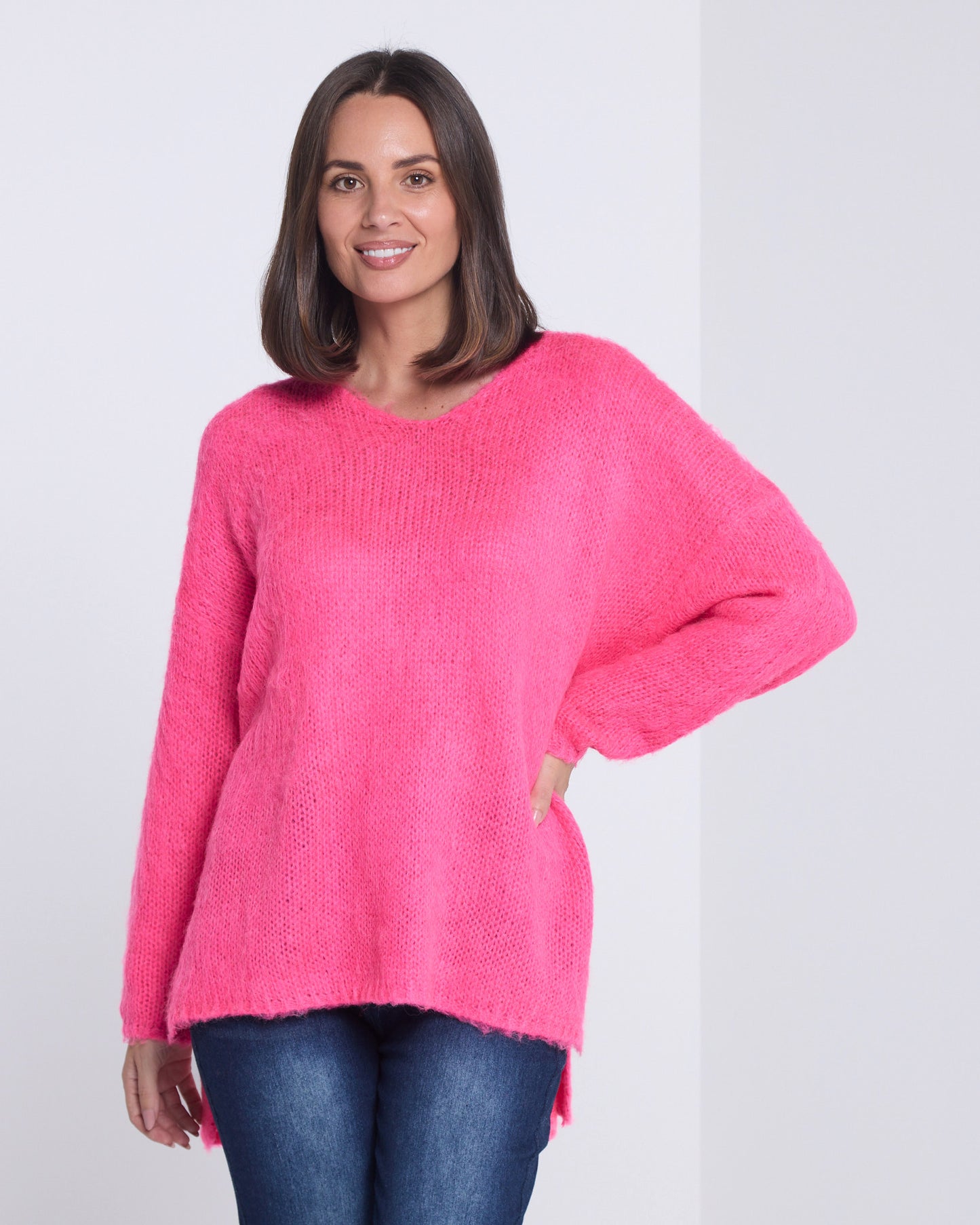 Lyon Relaxed Jumper - Hot Pink
