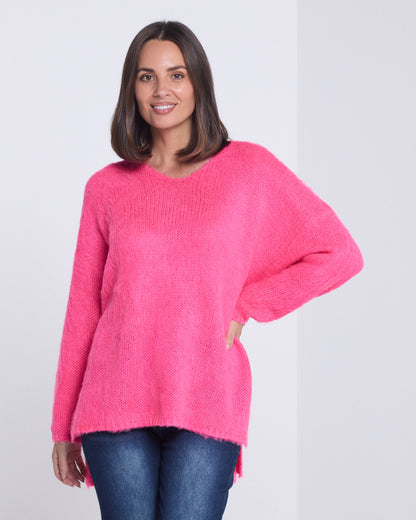 Lyon Relaxed Jumper - Hot Pink