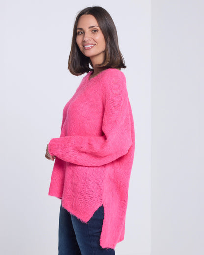 Lyon Relaxed Jumper - Hot Pink