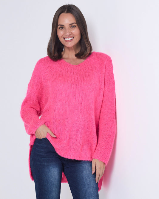 Lyon Relaxed Jumper - Hot Pink