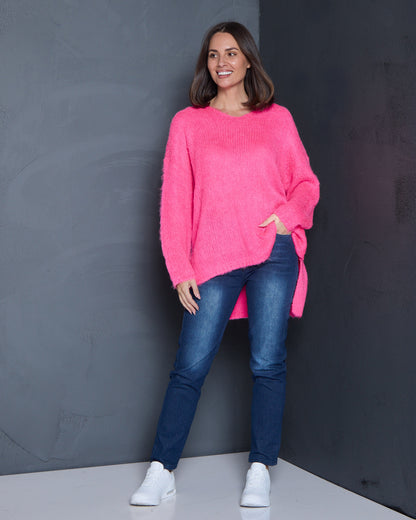 Lyon Relaxed Jumper - Hot Pink