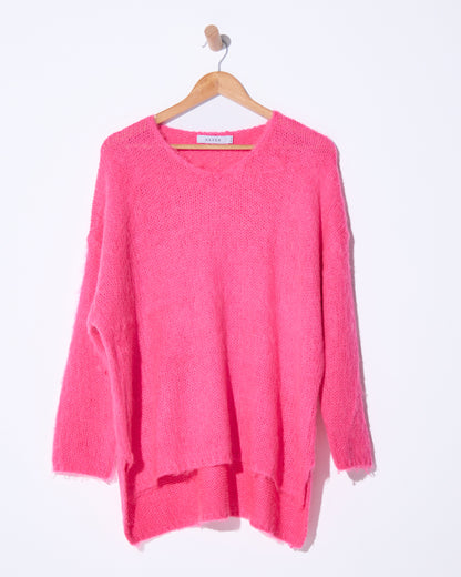 Lyon Relaxed Jumper - Hot Pink