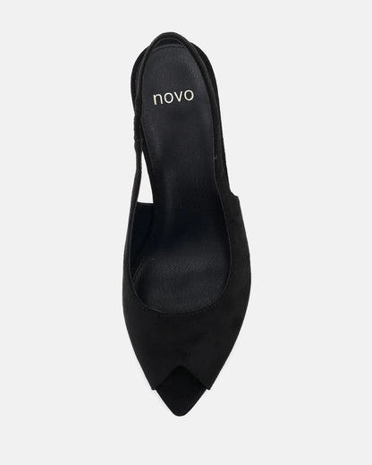 Marcella Heel - Black Suede