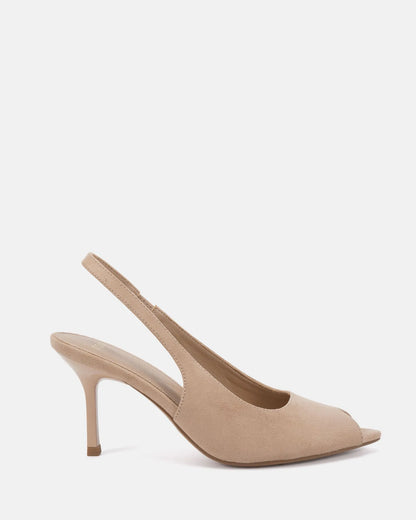 Marcella Heel - Neutral Suede