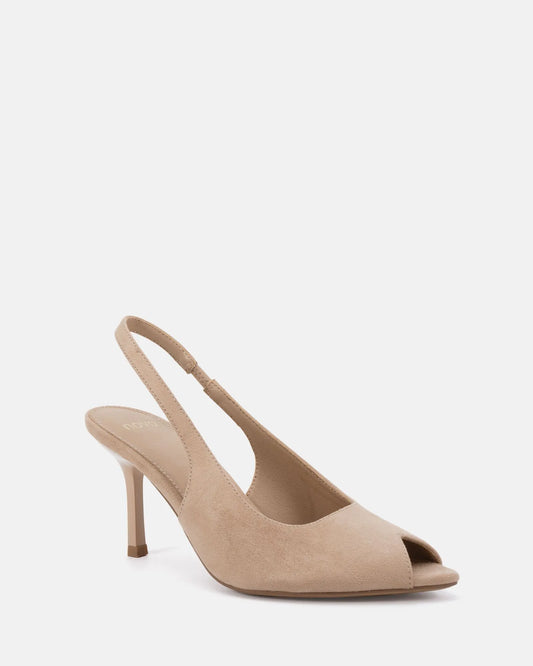 Marcella Heel - Neutral Suede