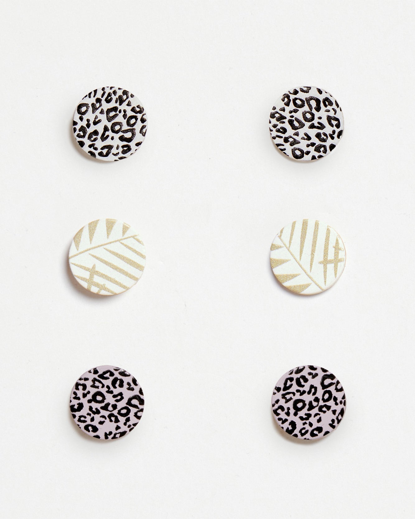 Stud Earrings 3 Pack - Modern Contrast Collection