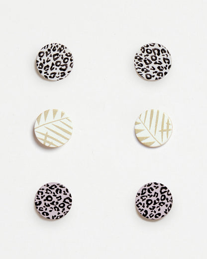 Stud Earrings 3 Pack - Modern Contrast Collection