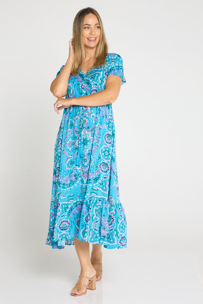 Mahlia Dress - Evie Aqua