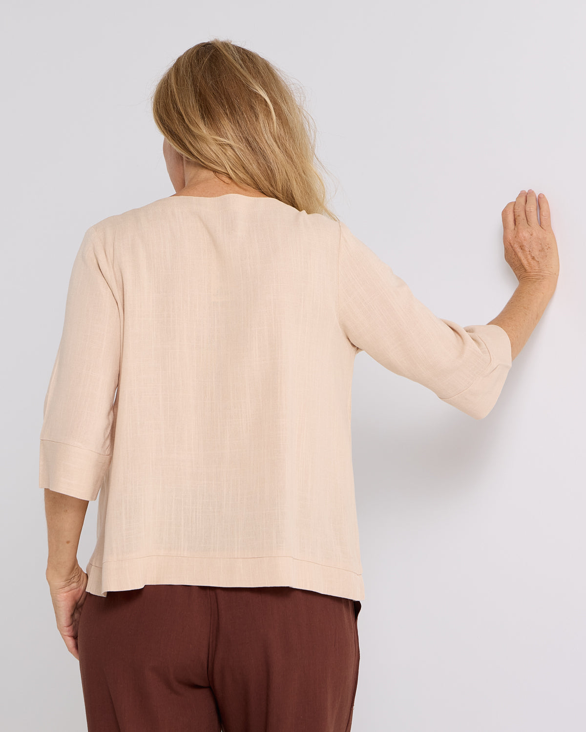Mahri Linen Top - Sand
