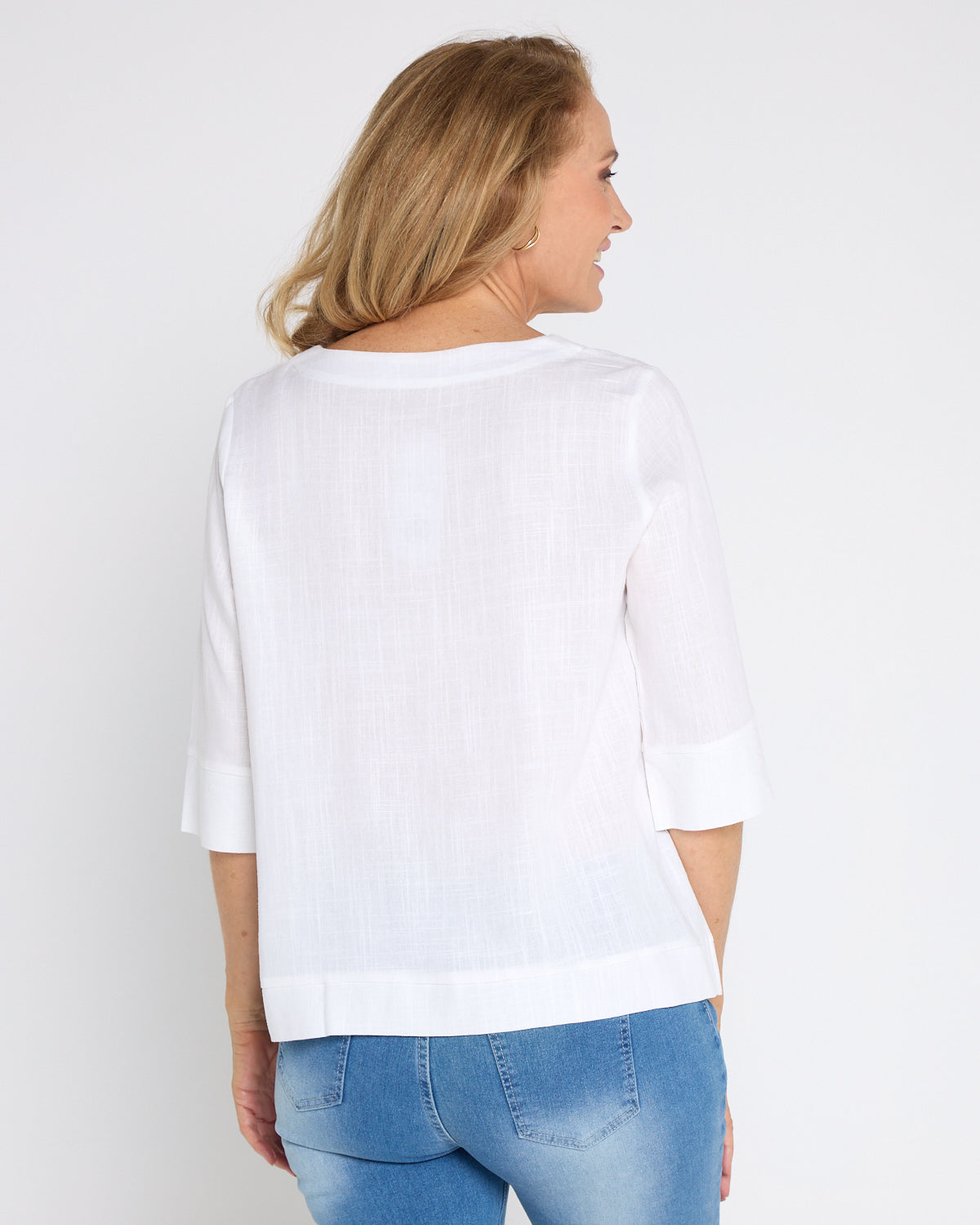 Mahri Linen Top - White