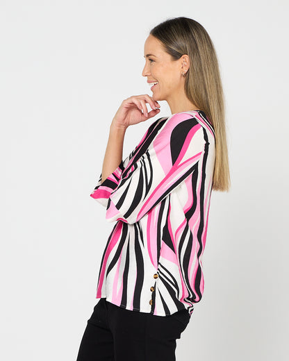 Brisa Top - Pink Flame
