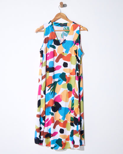 Malaya Dress - Brushstroke Multi