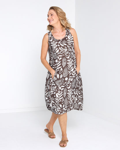 Malaya Sleeveless Dress - Mocha