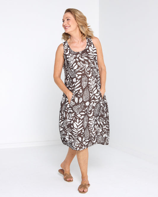 Malaya Sleeveless Dress - Mocha