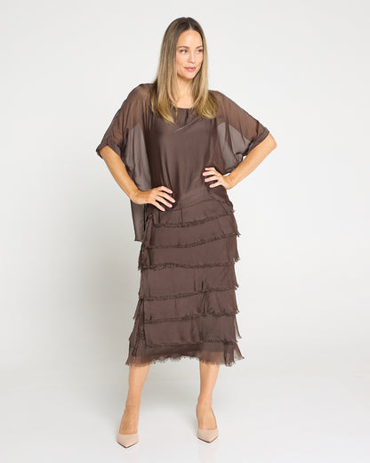 Margo Silk Dress - Mocha Lux