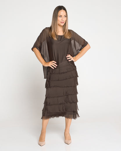 Margo Silk Dress - Mocha Lux