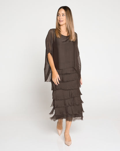 Margo Silk Dress - Mocha Lux