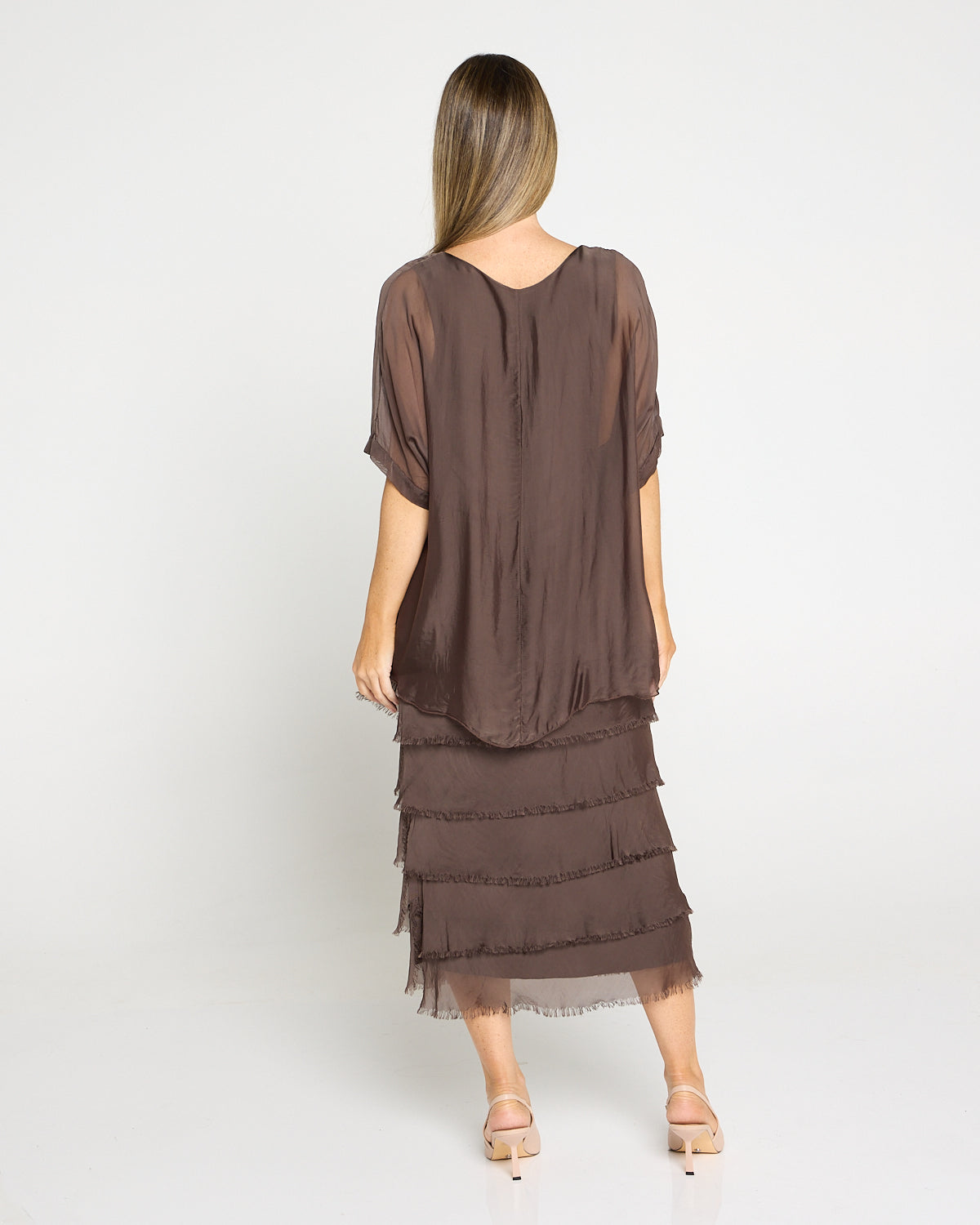 Margo Silk Dress - Mocha Lux