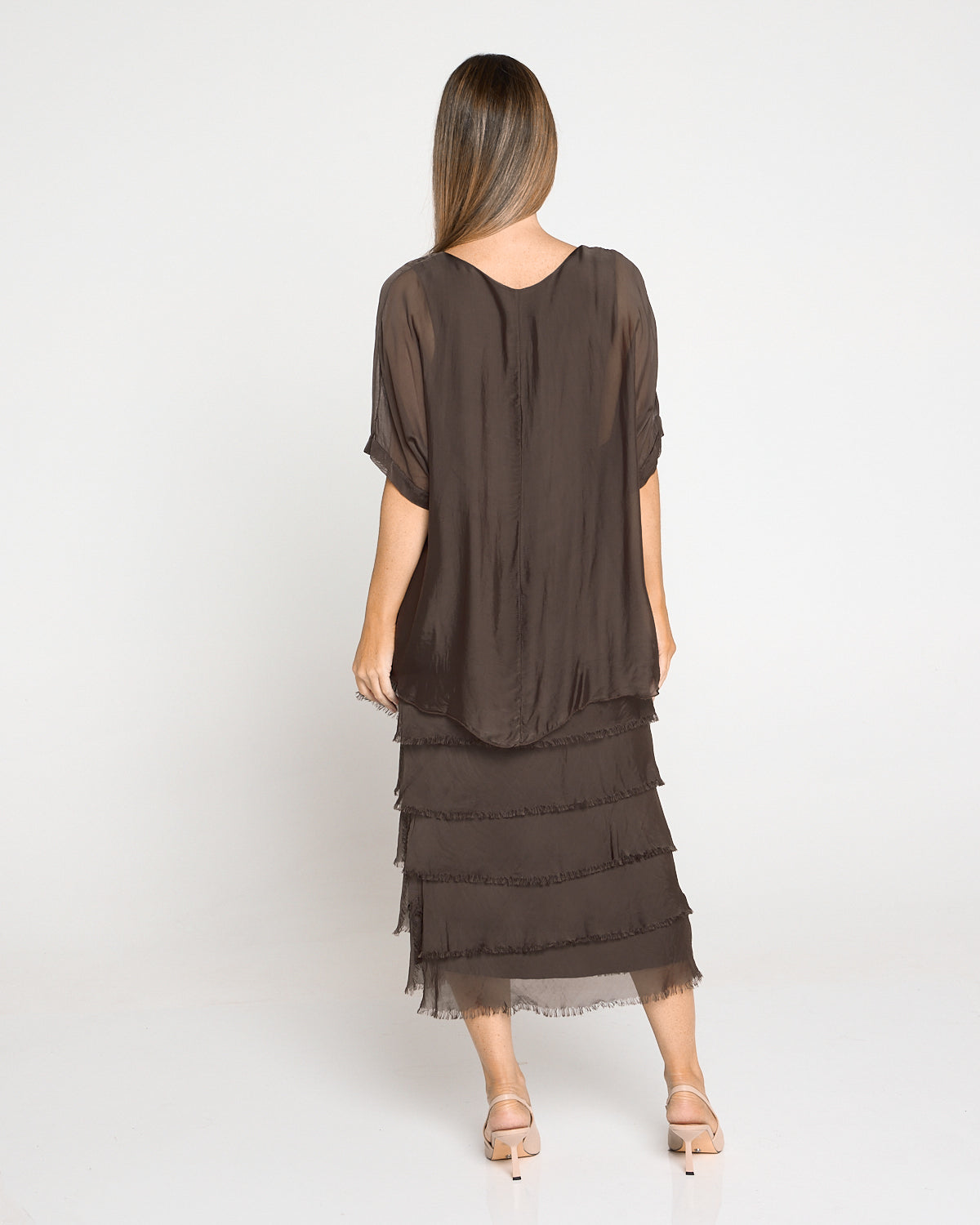 Margo Silk Dress - Mocha Lux