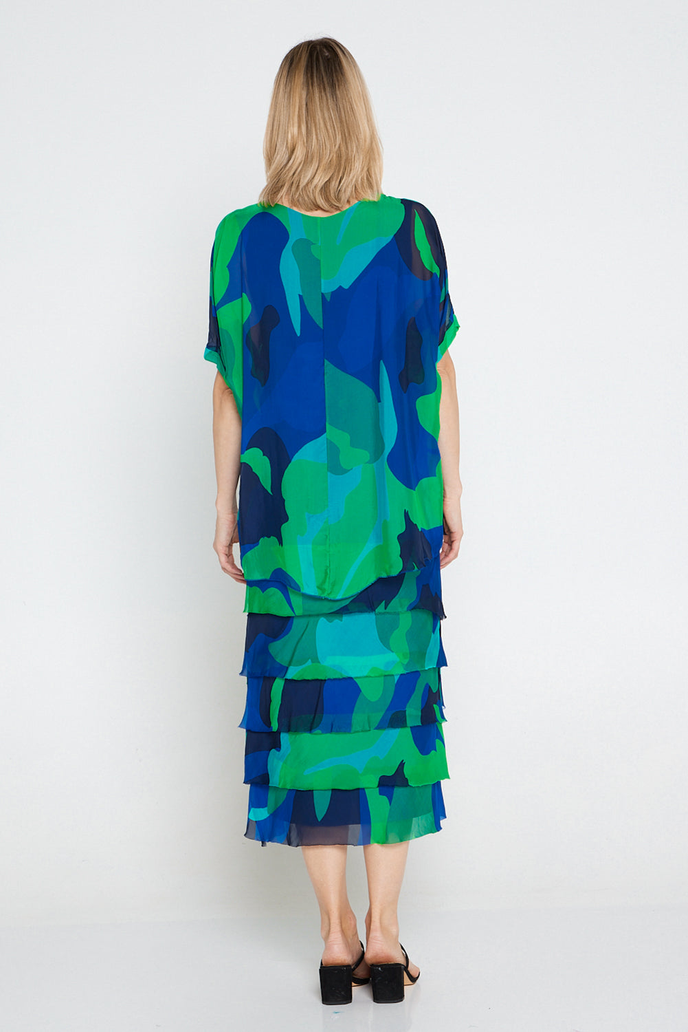 Margo Silk Dress - Jade Cobalt