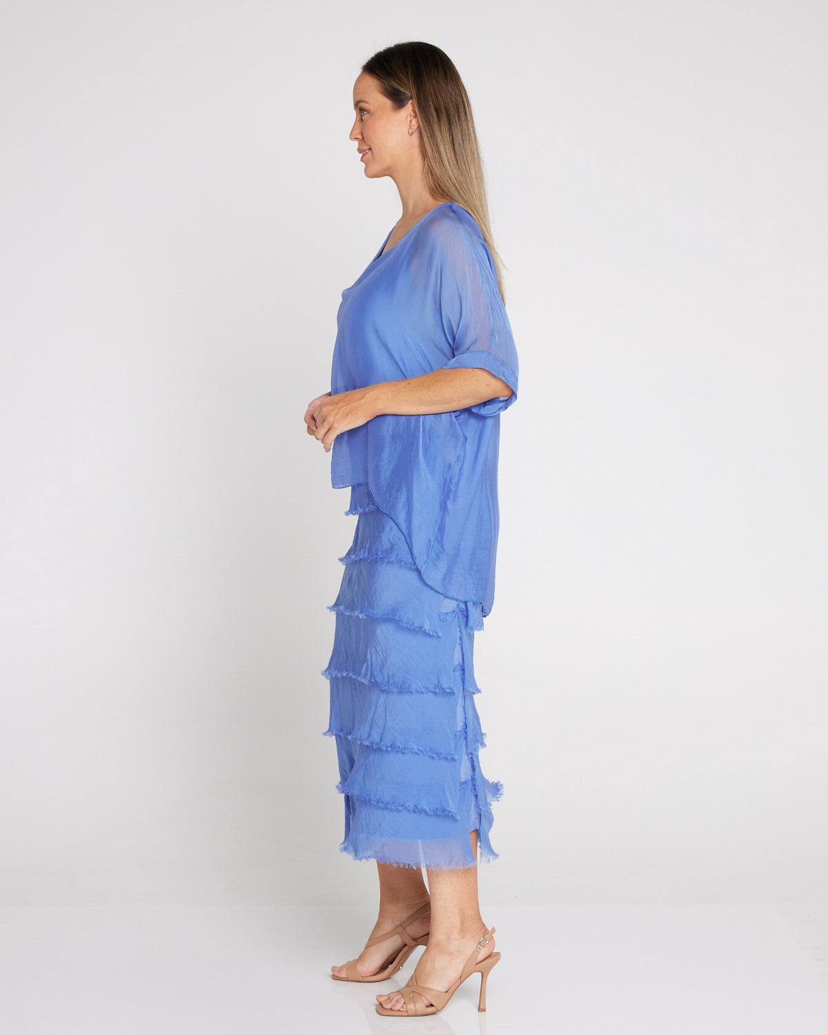 Margo Silk Dress - Blue Turco