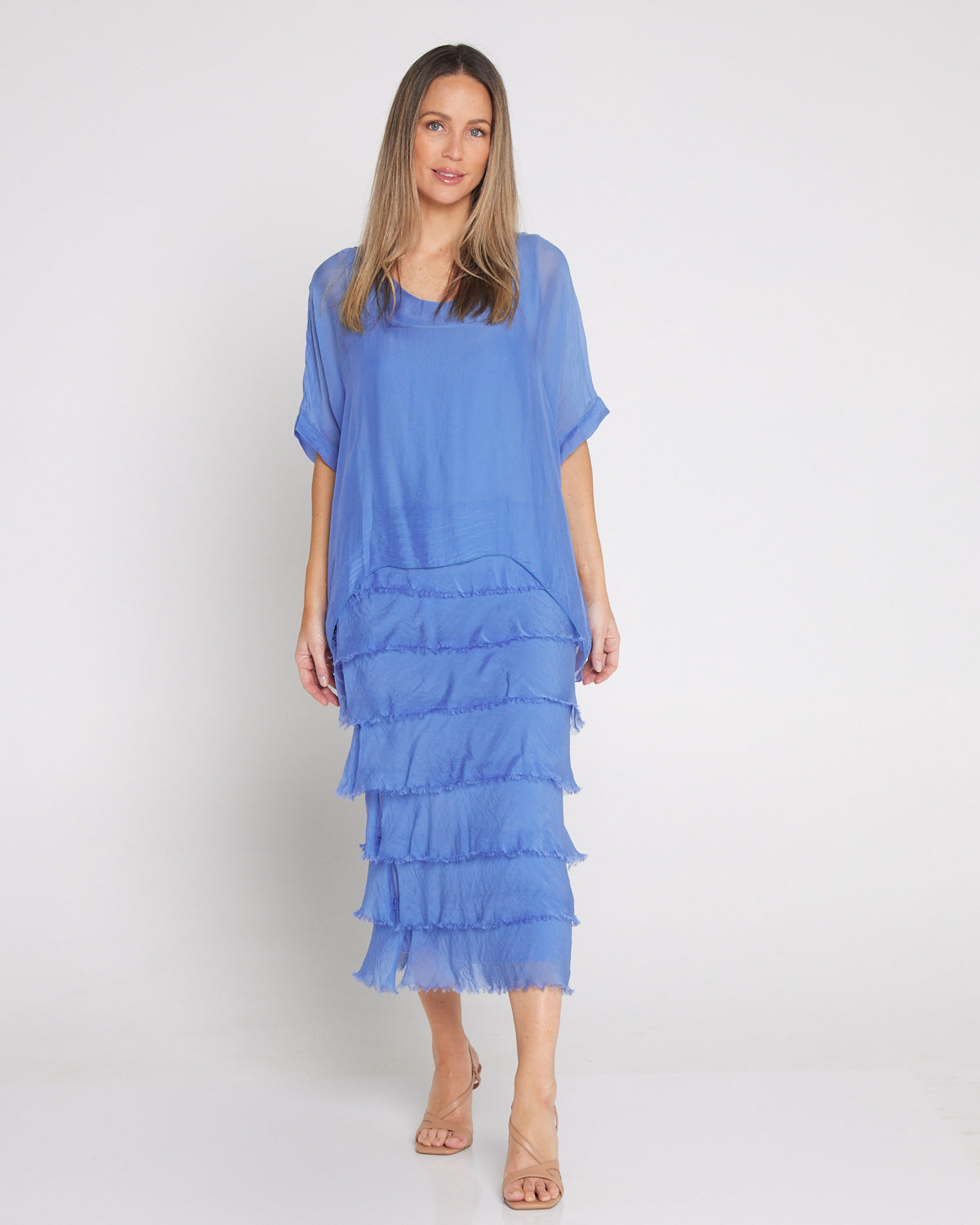 Margo Silk Dress - Blue Turco