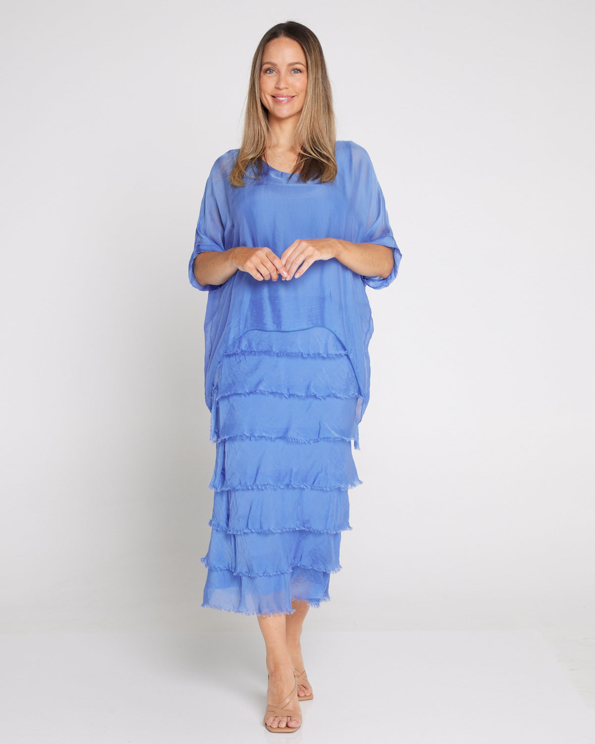 Margo Silk Dress - Blue Turco
