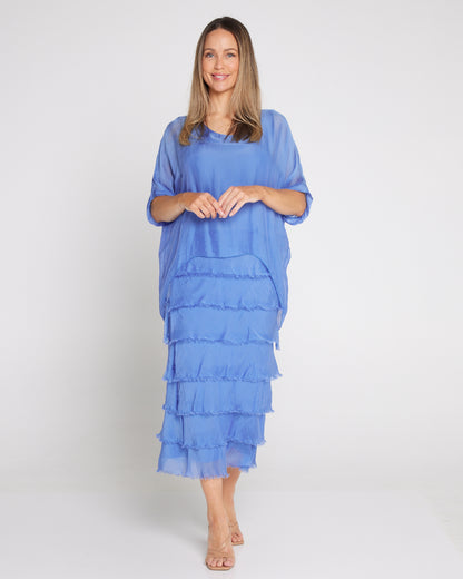 Margo Silk Dress - Blue Turco
