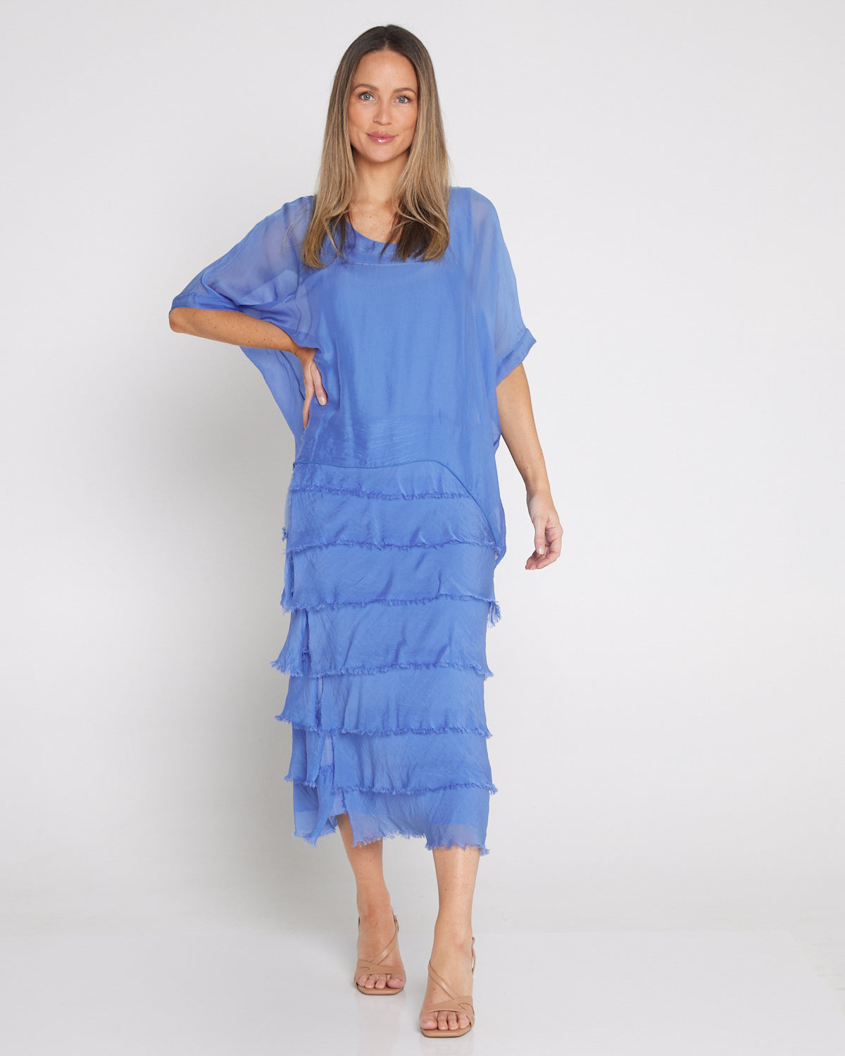 Margo Silk Dress - Blue Turco