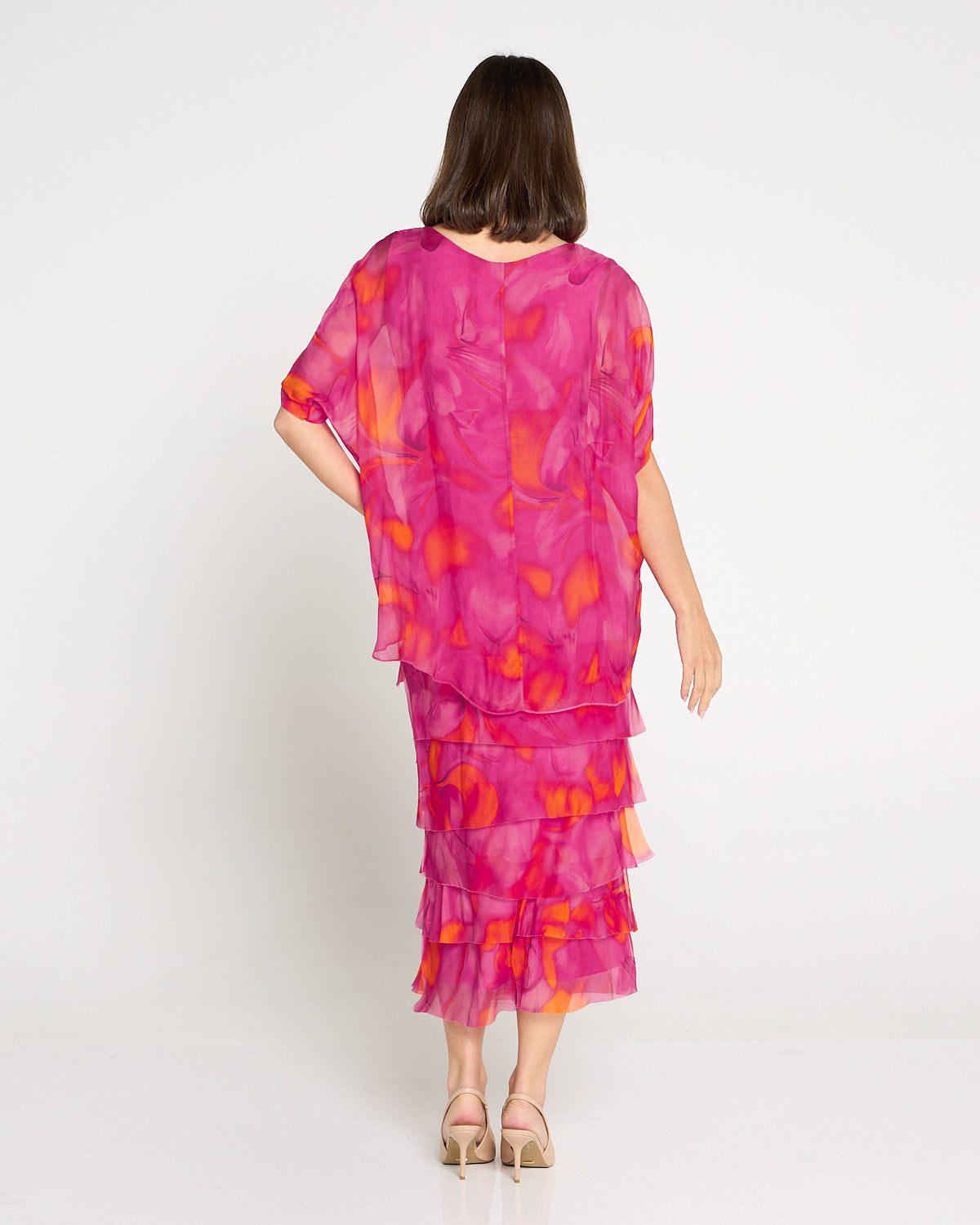 Margo Silk Dress - Raspberry Citrus Ripple