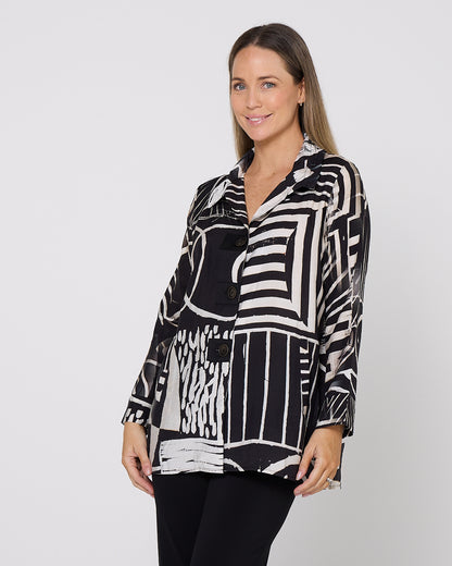 Marla Shirt - Black White Graphic