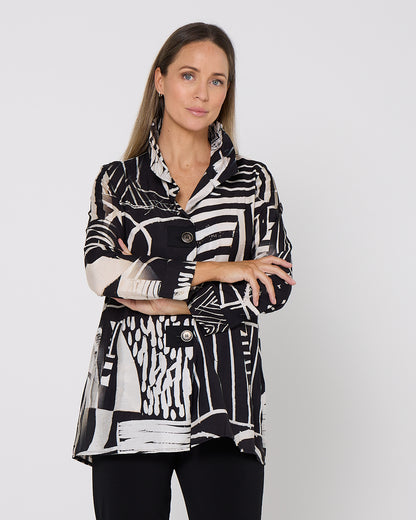 Marla Shirt - Black White Graphic