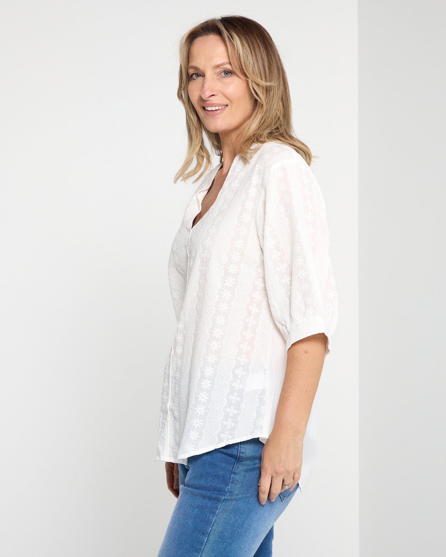 Flower Fields Top - White