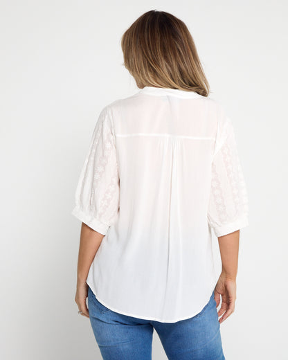 Flower Fields Top - White