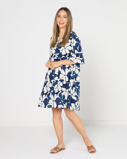 Maya Petite Dress - Navy Floral