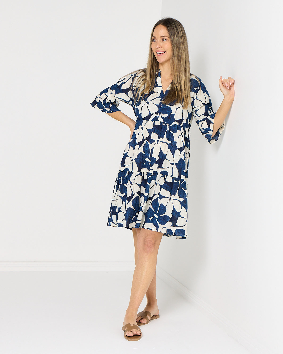 Maya Petite Dress - Navy Floral