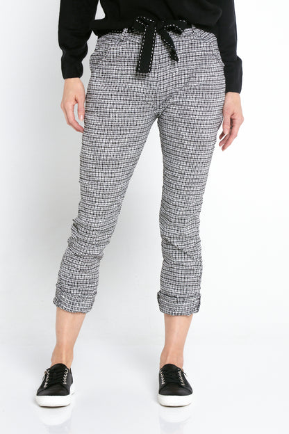 Megan Pants - Black/White Check